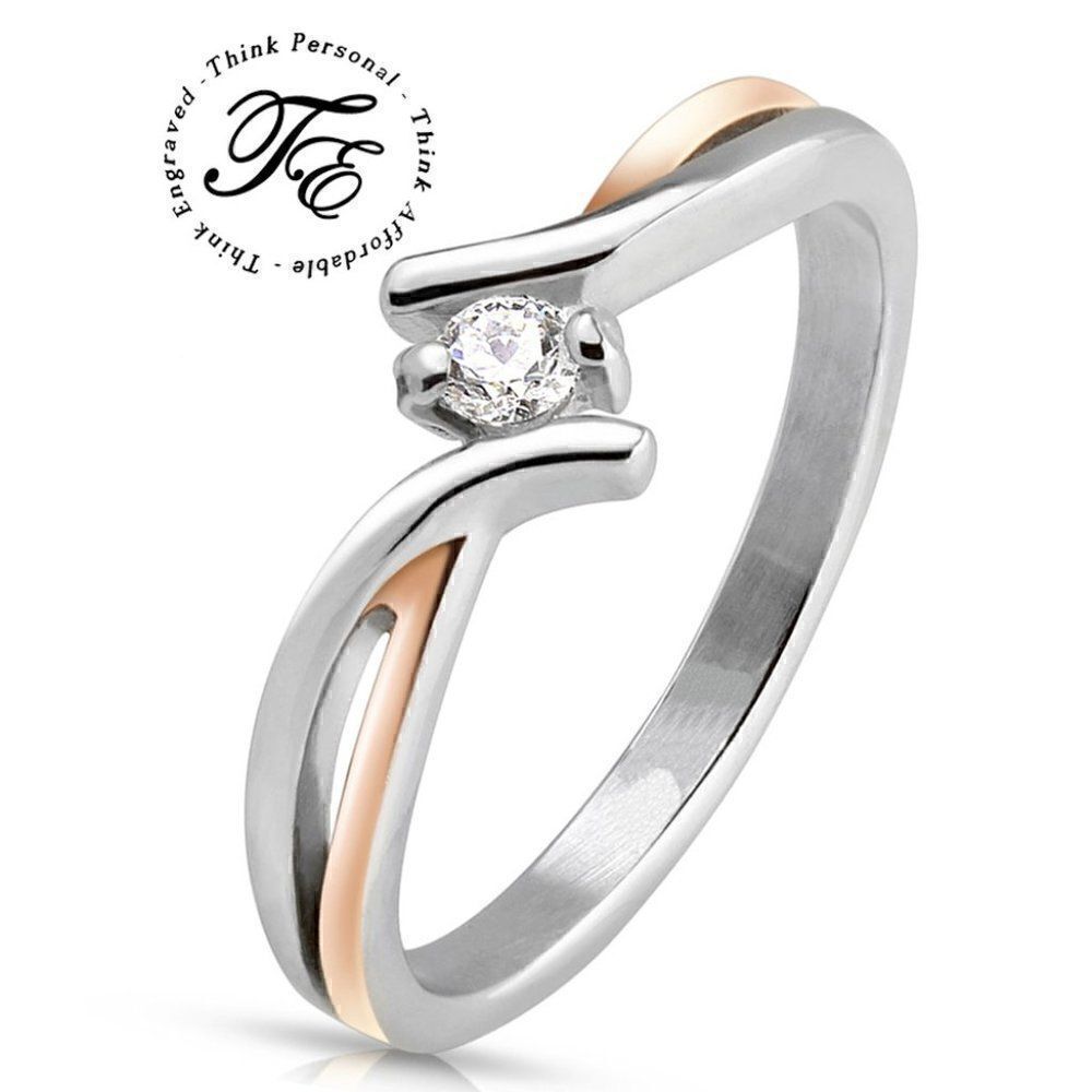Women's Rose Gold Twist Wedding Ring - Gold Twist Engagement Ring For Girl's